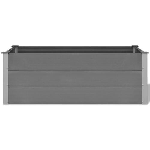 Forhøjet plantekasse 150x50x54 cm grå WPC