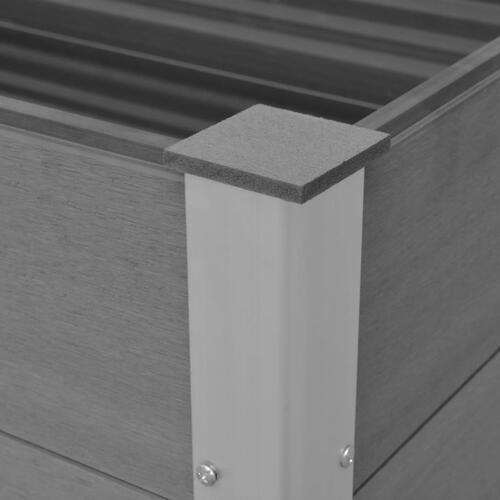 Forhøjet plantekasse 150x50x54 cm grå WPC