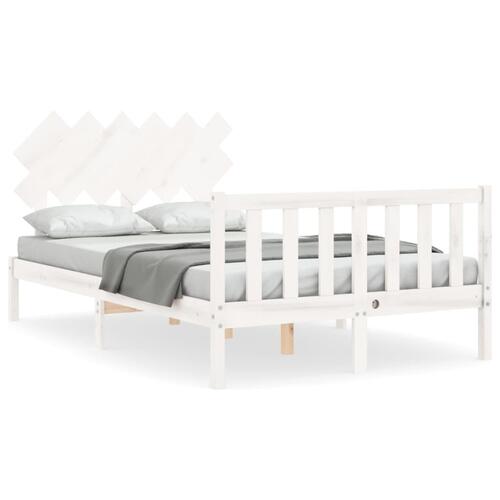 Sengeramme uden madras 120x200 cm massivt fyrretræ hvid