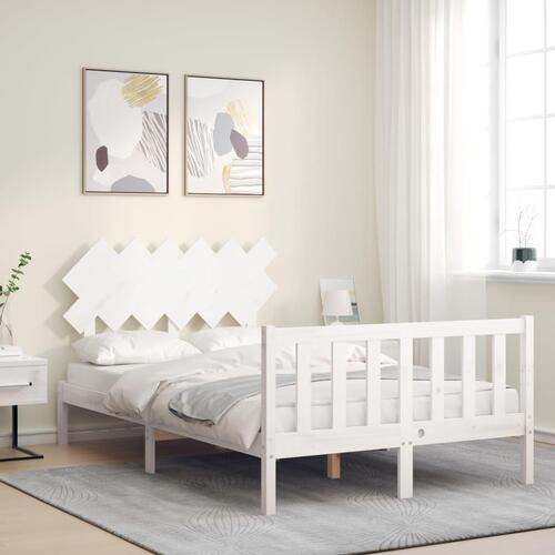 Sengeramme uden madras 120x200 cm massivt fyrretræ hvid