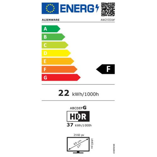 Skærm Dell AW2723DF 27" LED IPS HDR LCD NVIDIA G-SYNC 240 Hz 280 Hz