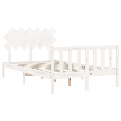 Sengeramme uden madras 120x200 cm massivt fyrretræ hvid