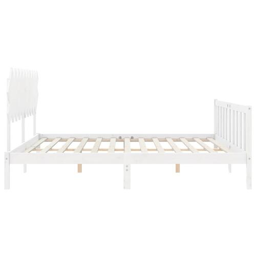 Sengeramme uden madras 120x200 cm massivt fyrretræ hvid