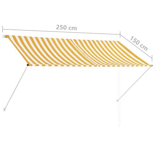 Foldemarkise 250x150 cm gul og hvid