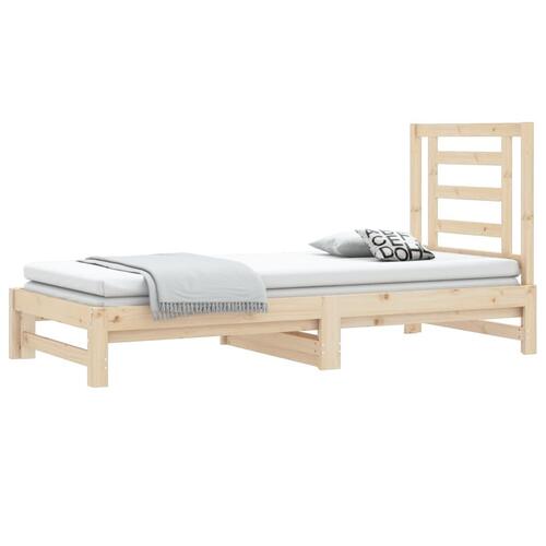 Daybed med udtræk 2x(90x190) cm massivt fyrretræ
