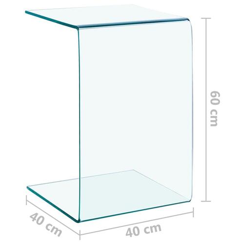 Sidebord 40x40x60 cm hærdet glas