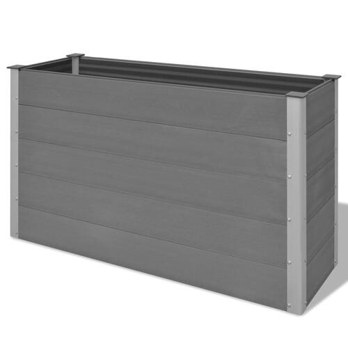 Forhøjet plantekasse 150x50x91 cm grå WPC
