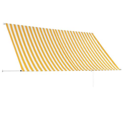 Foldemarkise 300x150 cm gul og hvid