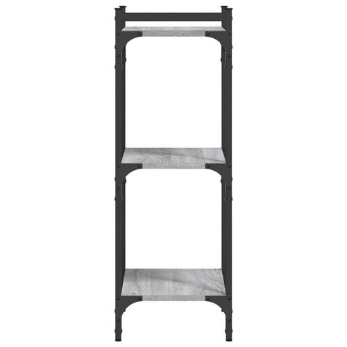 Bogreol 3 hylder 40x30x86 cm konstrueret træ grå sonoma-eg