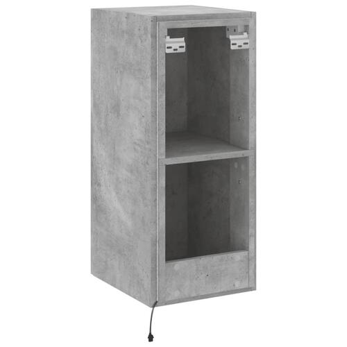 Væghængt tv-bord med LED-lys 30,5x35x70 cm betongrå