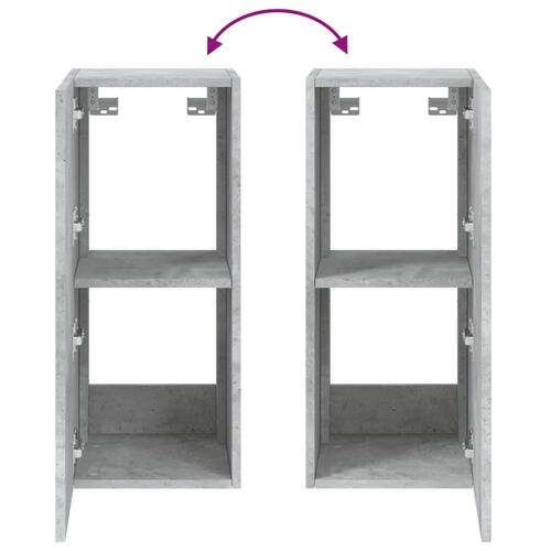 Væghængt tv-bord med LED-lys 30,5x35x70 cm betongrå