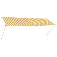 Foldemarkise 350 x 150 cm gul og hvid