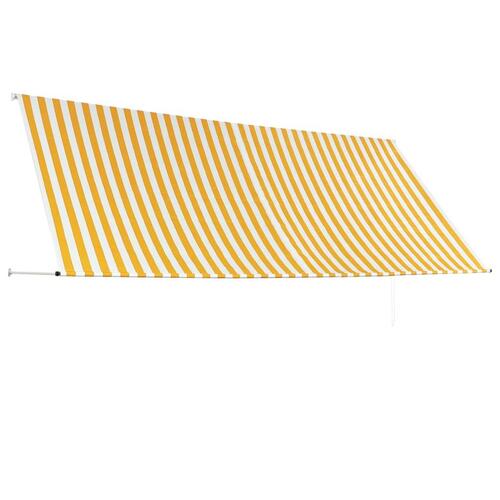Foldemarkise 350 x 150 cm gul og hvid