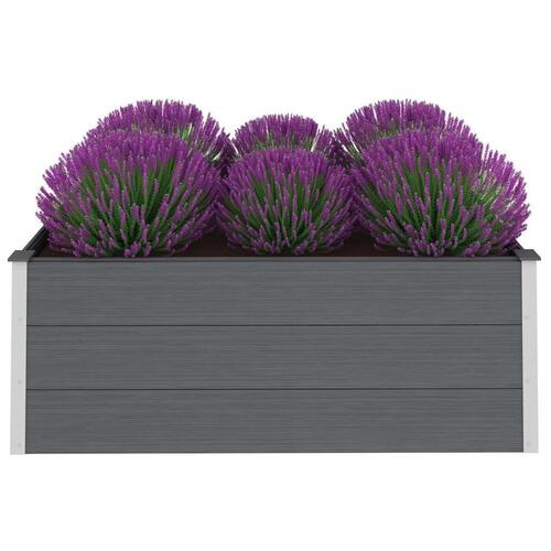 Forhøjet plantekasse 150x100x54 cm grå WPC