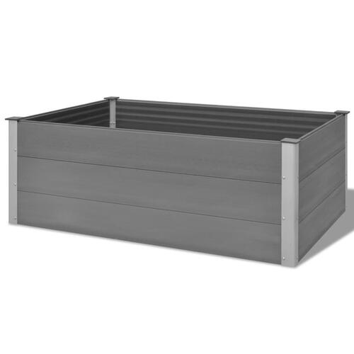 Forhøjet plantekasse 150x100x54 cm grå WPC