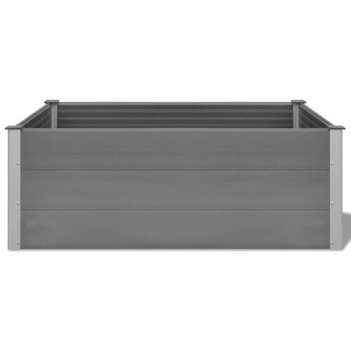 Forhøjet plantekasse 150x100x54 cm grå WPC