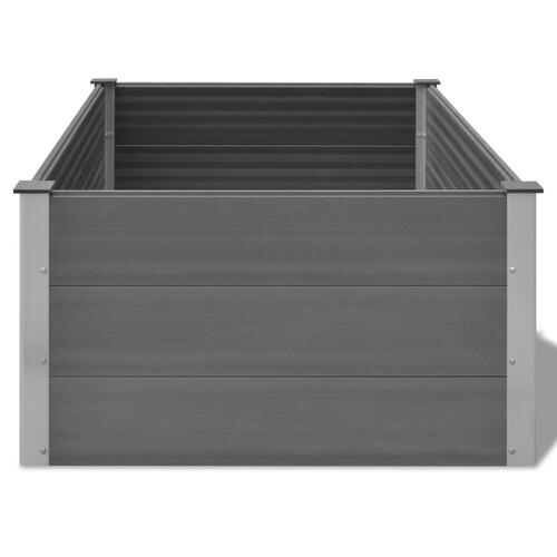 Forhøjet plantekasse 150x100x54 cm grå WPC