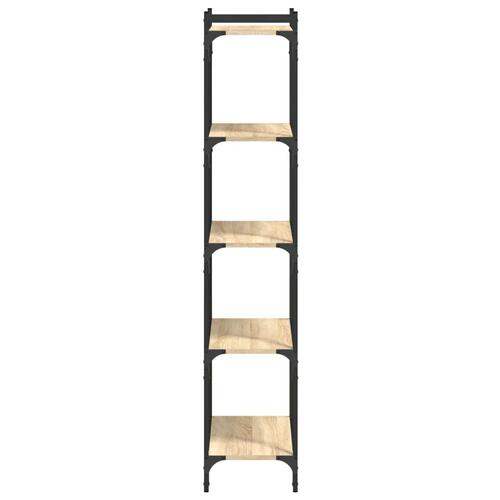 Bogreol 5 hylder 60x30x154 cm konstrueret træ sonoma-eg