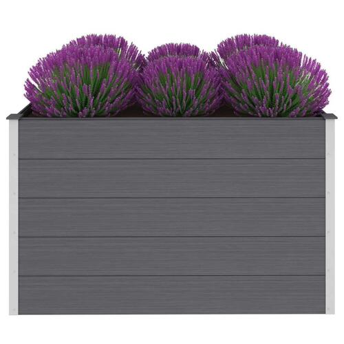 Forhøjet plantekasse 150x100x91 cm grå WPC