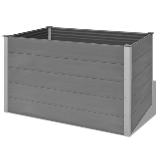 Forhøjet plantekasse 150x100x91 cm grå WPC