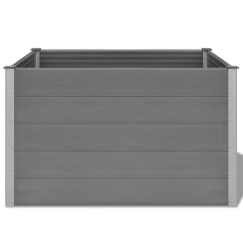 Forhøjet plantekasse 150x100x91 cm grå WPC