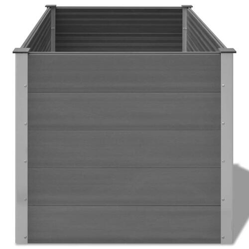 Forhøjet plantekasse 150x100x91 cm grå WPC