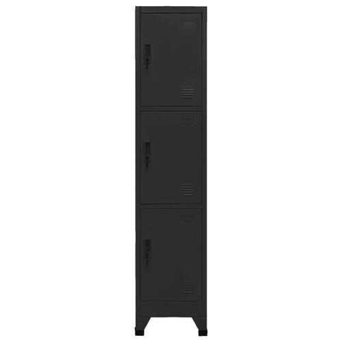 Skab 38x45x180 cm stål sort