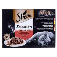 Kattemad Sheba Selection in Sauce Kylling Kalkun Oksekød Lam 85 g