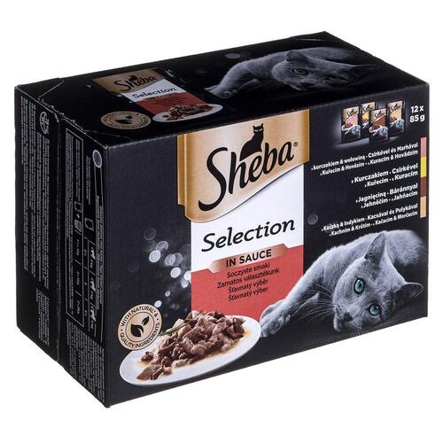 Kattemad Sheba Selection in Sauce Kylling Kalkun Oksekød Lam 85 g