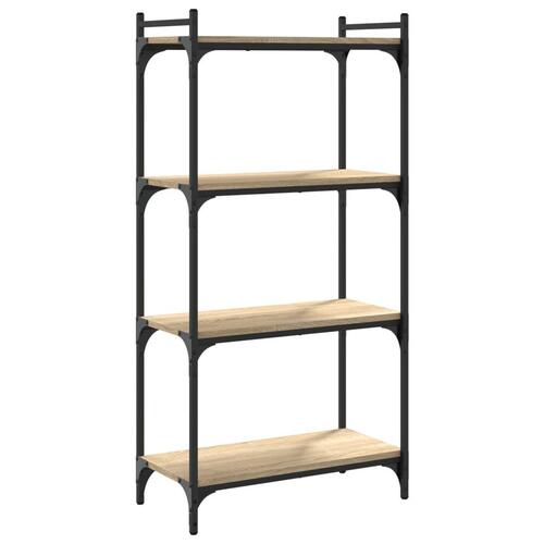 Bogreol 4 hylder 60x30x120 cm konstrueret træ sonoma-eg