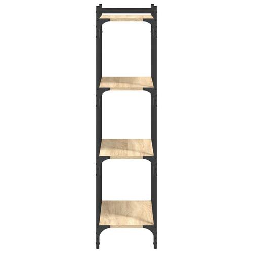 Bogreol 4 hylder 60x30x120 cm konstrueret træ sonoma-eg