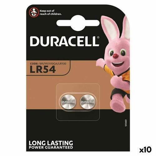 Alkaline knap-cellbatteri DURACELL LR1130 LR54 2 Dele 10 enheder 1,5 V
