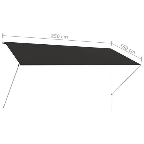 Foldemarkise 250 x 150 cm antracitgrå