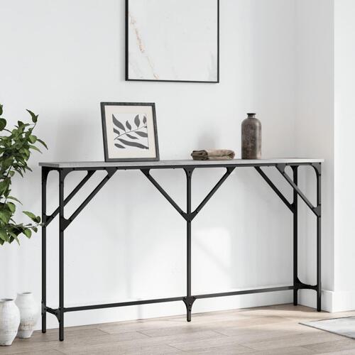 Konsolbord 140x23x75 cm konstrueret træ grå sonoma-eg