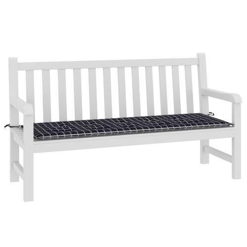 Hynde til havebænk 150x50x3 cm oxfordstof ternet sort