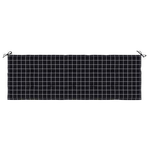 Hynde til havebænk 150x50x3 cm oxfordstof ternet sort
