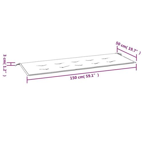 Hynde til havebænk 150x50x3 cm oxfordstof ternet sort