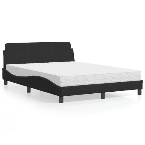 Seng med madras 120x200 cm velour sort