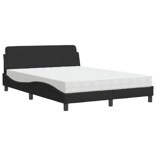 Seng med madras 120x200 cm velour sort