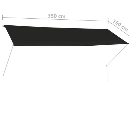 Foldemarkise 350x150 cm antracitgrå