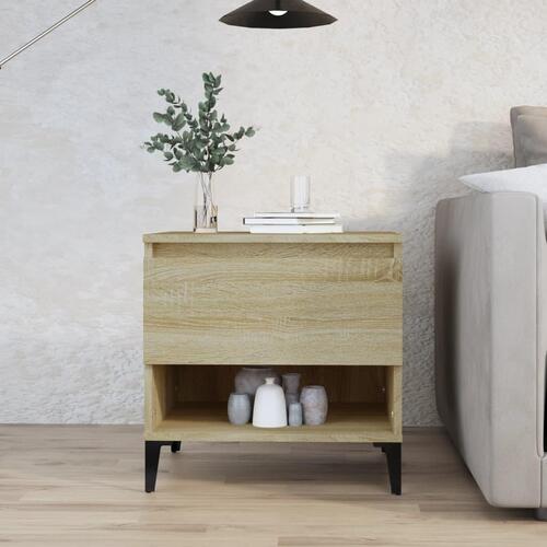 Sidebord 50x46x50 cm konstrueret træ sonoma-eg