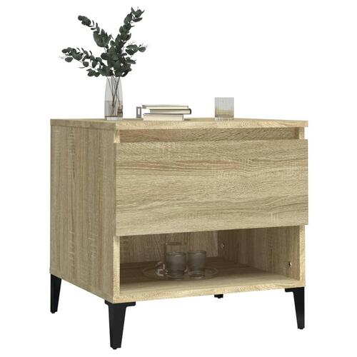 Sidebord 50x46x50 cm konstrueret træ sonoma-eg