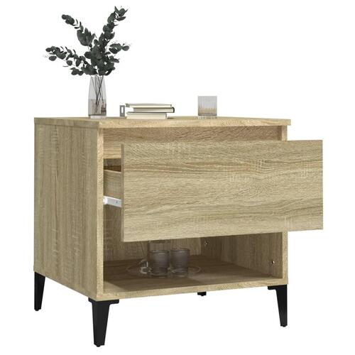 Sidebord 50x46x50 cm konstrueret træ sonoma-eg