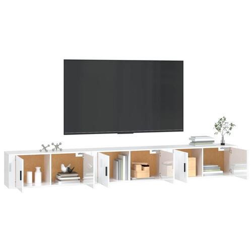 Væghængte tv-skabe 3 stk. 100x34,5x40 cm hvid højglans