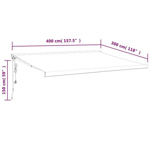 Foldemarkise 4x3 m stof og aluminium antracitgrå