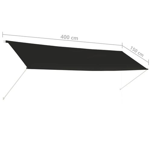 Foldemarkise 400x150 cm antracitgrå
