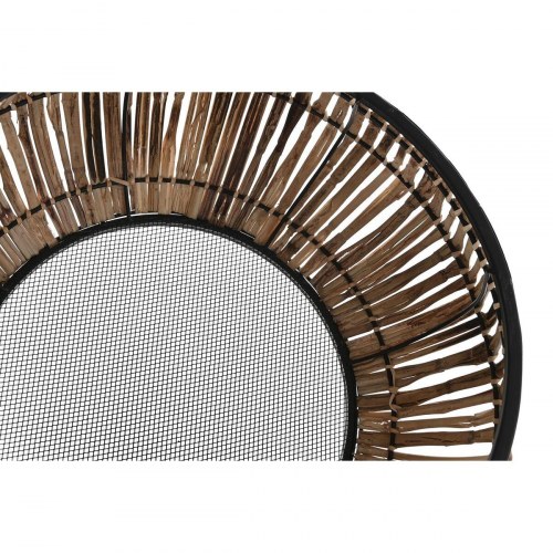 Krukkesæt Bali - sort/natur, metal og spanskrør, firkantet, 50 x 50 x 25,4 cm (2 stk.)