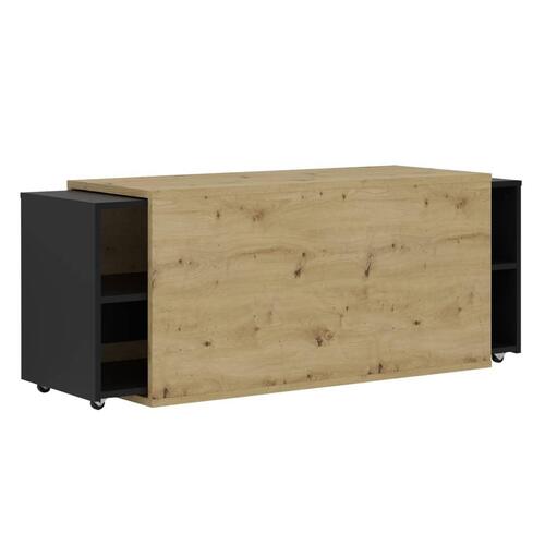 FMD tv-skab 194,5x39,9x49,2 cm egetræsfarvet og sort