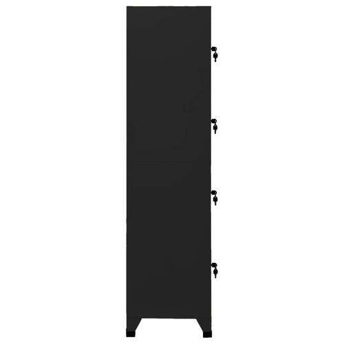 Skab 38x45x180 cm stål sort