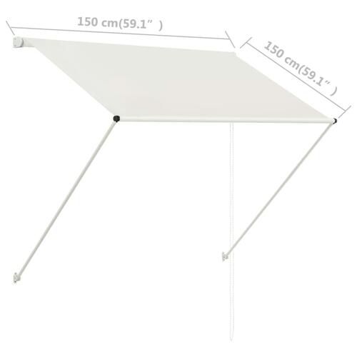 Foldemarkise 150x150 cm cremefarvet